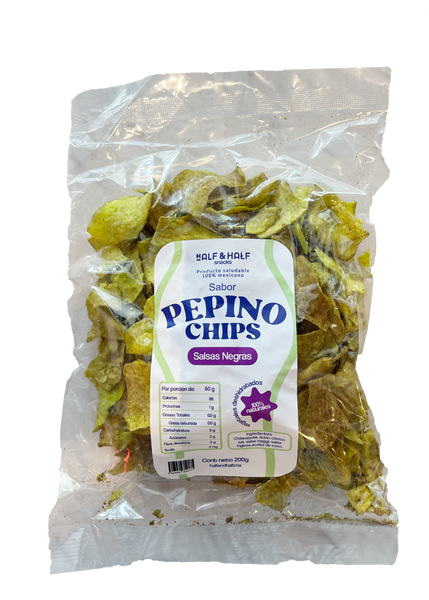 Mix Jicama Pepino Salsas Negras chips Half & Half