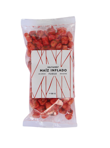 Maiz inflado fuego