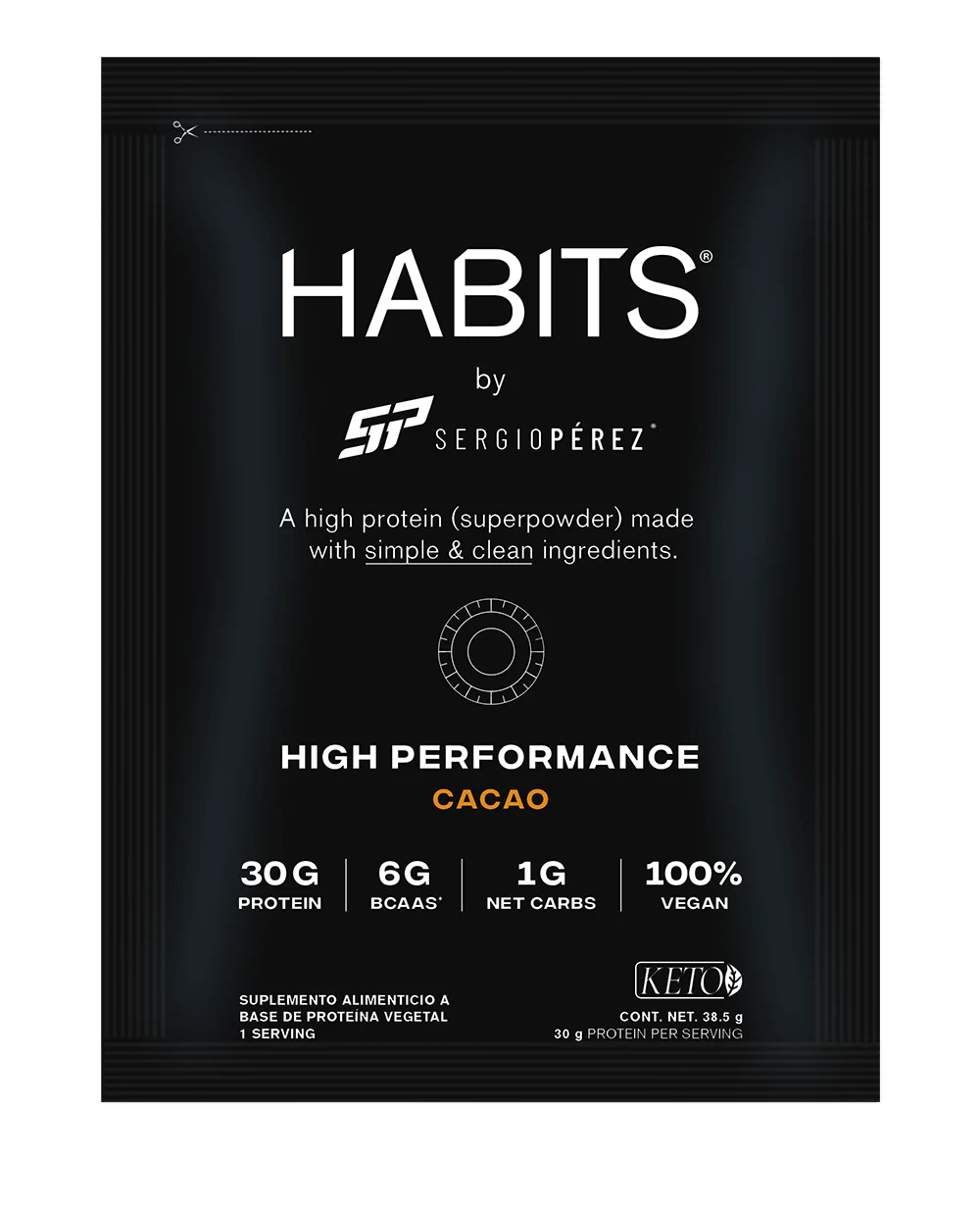 Habits: Proteína High Performance Caja Sachets sabor cacao